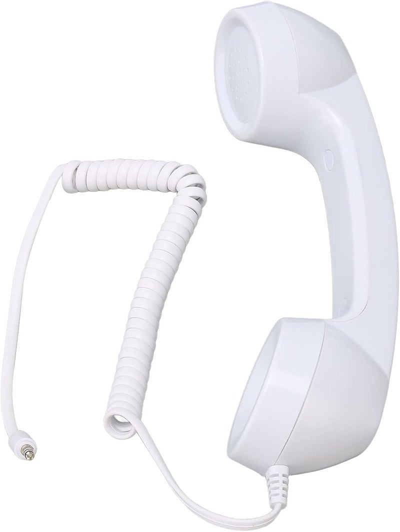 Heayzoki Retro Phone Handset, 3.5mm Cell Phone Receiver, Radiation Proof, HandheldCell Phone Telephone Handset for Mobile Phones Computers (White(Teddy Bear)) - Image 1